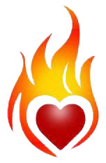 Heart with flame